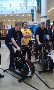 DoBH Firemen on Watt Bikes Decade of Better Health, Nottingham